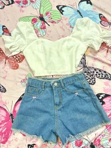 Crop Top+ shorts SET