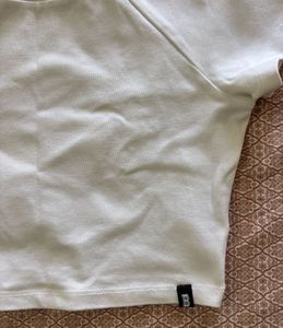 Bonkers Corner Cropped Fitted White Tee