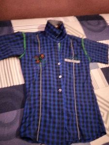 Boys’ Blue &amp; Black Checkered Shirt