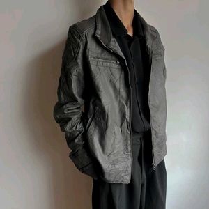 Stylish Grey Leather Jacket |Price Is 1299 Not 999