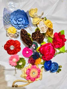 Mix Colour Fabric Flowers 16 pcs