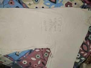 Cream Raglan Tee with Pocket