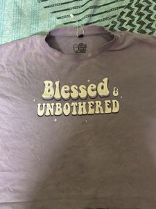 Blessed &amp; Unbothered” Lavender Tee | Oversized Cot