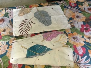 Leaf Print Fitting Glace Cotton Bed Sheet Set