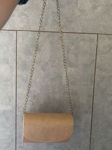 Nude Croc Chain Bag