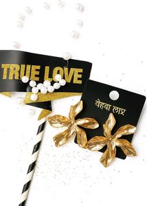 Gold Flower Statement Earrings