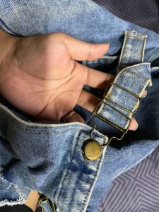 cute korean style denim pinafore