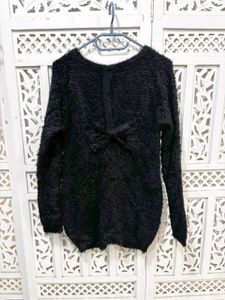 🎀Buy1 Get1 Free Fluffy Bow Black Sweater ()
