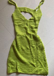 Lime Green Crochet Dress 🌴🥥