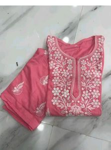 Pink Embroidered Kurta Set