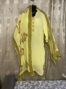 Yellow Floral Garara Kameez