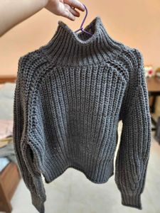 Cozy Gray Knit Turtleneck