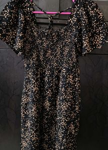 Cute Black Heart Print Dress