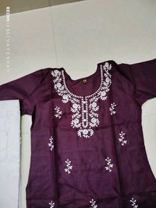 Maroon Embroidered Kurta Set