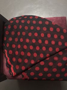 Red &amp; Black Polka Dot Saree