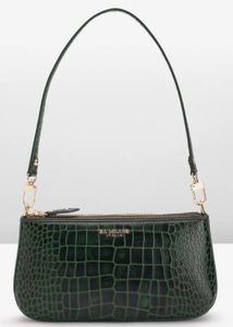 Da Milano Croc Textured Leather Shoulder Bag
