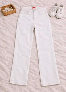 White Denim Straight Leg Jeans