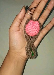 Crochet Heart Keychain
