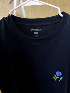 J.W. Anderson x Uniqlo Black T-Shirt with Blue Flo