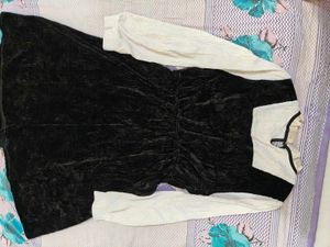 Black Velvet Button-Down Dress