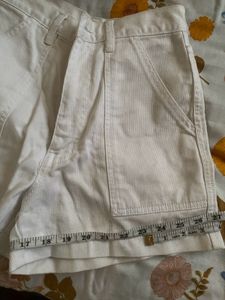 White High Waisted Shorts
