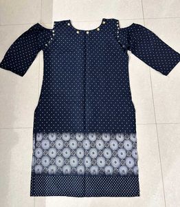 Navyblue Cold Shoulder kurti