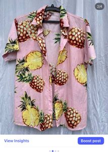 Pink Pineapple Print Shirt