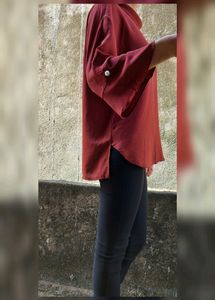Dark Red Formal Shirt,Size:S-M