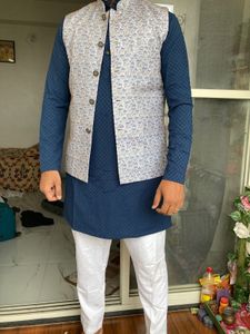 Patterned Nehru Vest