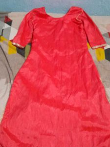 Red &amp; Gold Embroidered Salwar Kameez