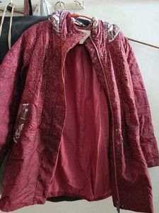 Maroon Quilted jacket