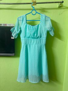 Cute Sea green Mini Dress