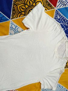 White Plain Tshirt For Men