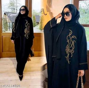 Fancy Stone work Abaya With Stylish Hijab