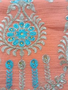 Elegant Embroidered Saree 2pc Combo