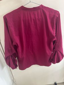 Maroon Button-Down Top