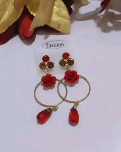 Red Rose Earrings