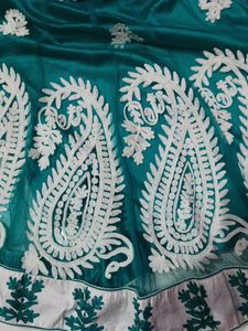 New Dress Elegant Green &amp; White Dres