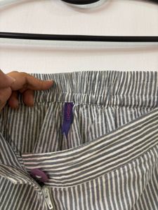 White and Blue Stripped Confy Pants