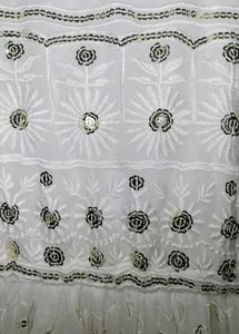 White Georgette Thread Work Anarkali Suit Set