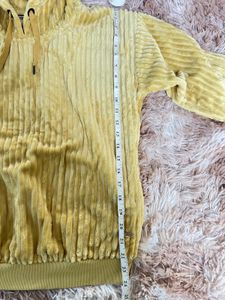 Corduroy Yellow Hoodie