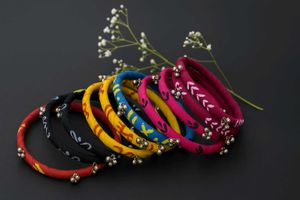 Colorful Fabric Bangles - Set of 10
