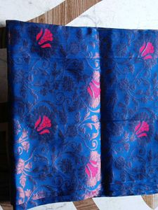 pink and neavy blue colour saree
