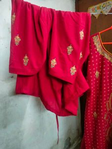Tomato Red Kurti Pant Sets