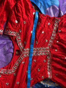 combo knitted top and red festive kurta