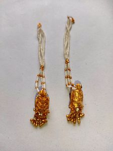 Gold Plated Pearl Necklace Set With Earrings (Sita