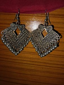 Silver Tone Dangle Earrings
