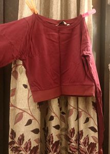 Maroon Crop Top