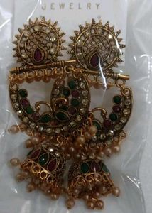 Jhumka Peacock Earrings