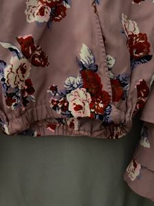 Puff Sleeve Floral Crop Top